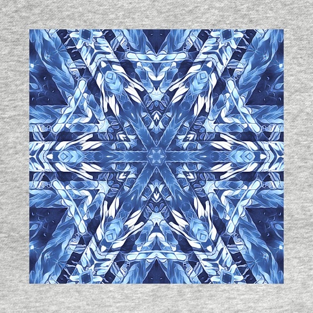 geometric creative pattern and design hexagonal kaleidoscopic style in shades of BLUE by mister-john